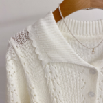 Punico Punching Short Sleeve Knit Cardigan