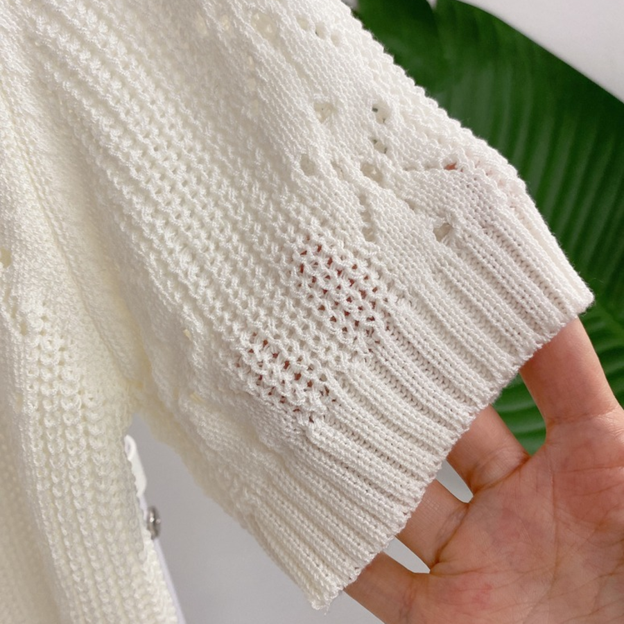 Punico Punching Short Sleeve Knit Cardigan