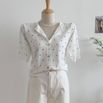 Petit Polka Dot Short Sleeve Knit Cardigan