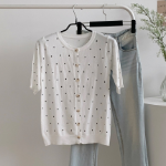 Petit Polka Dot Short Sleeve Knit Cardigan