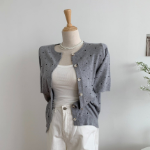 Petit Polka Dot Short Sleeve Knit Cardigan