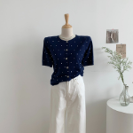 Petit Polka Dot Short Sleeve Knit Cardigan
