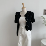 Petit Polka Dot Short Sleeve Knit Cardigan