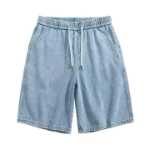 Denim One-Tuck Wide Bermuda Banding Shorts