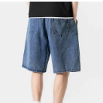 Denim One-Tuck Wide Bermuda Banding Shorts