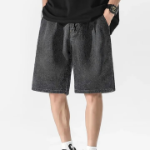 Denim One-Tuck Wide Bermuda Banding Shorts