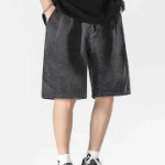 Denim One-Tuck Wide Bermuda Banding Shorts