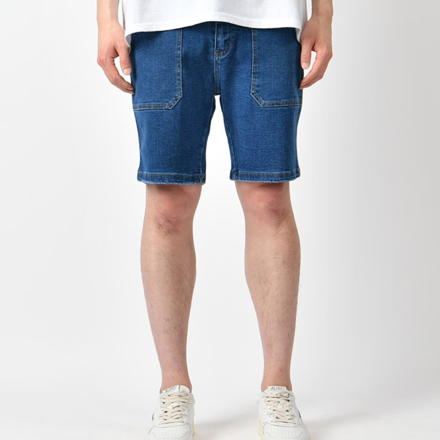 Men’s Summer Hidden-Banding Stretch Denim Shorts with Big Pockets