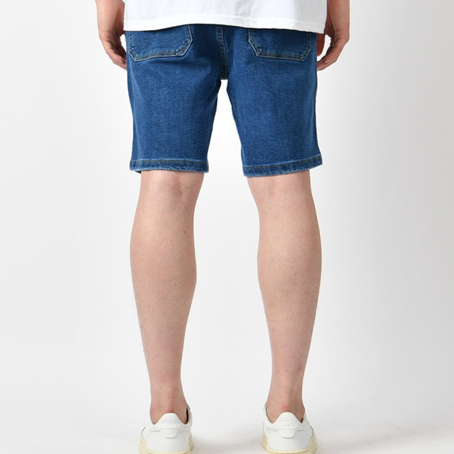 Men’s Summer Hidden-Banding Stretch Denim Shorts with Big Pockets