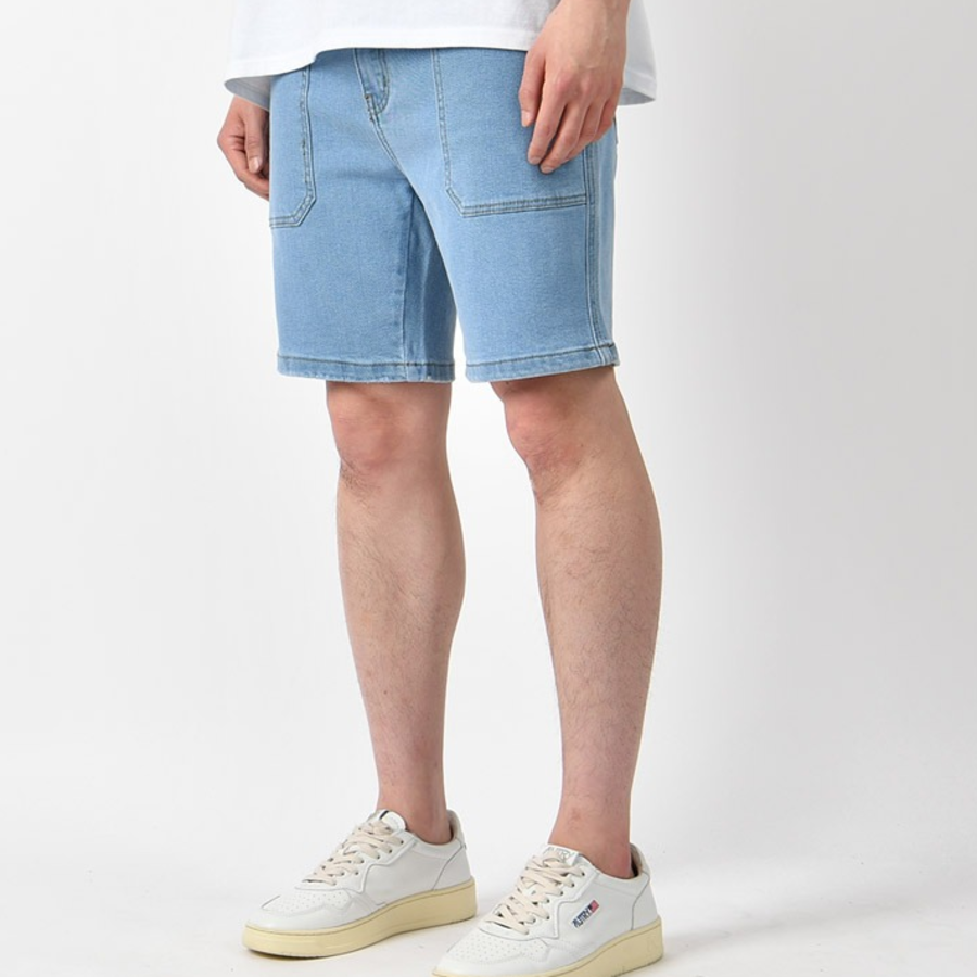 Men’s Summer Hidden-Banding Stretch Denim Shorts with Big Pockets