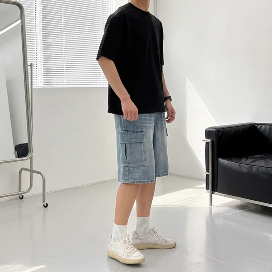 Conit Cargo Wide Banding Denim Short