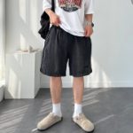 Summer Embroidered Denim Bermuda Shorts