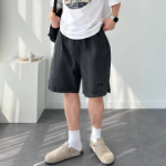 Summer Embroidered Denim Bermuda Shorts