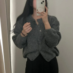 Свободный размер-Угольный-Кардиганы