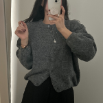 Alpaca Oversized Wool Round Neck Cardigan