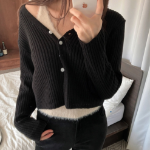 Mineb Ribbed Crop Cardigan