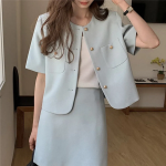 Твидовый жакет и мини-юбка