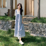 Цветочное платье-комбинация с футболкой