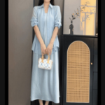 M-Синий-Платье двойка