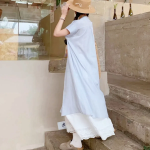 Комплект из полосатого и кружевного сарафана