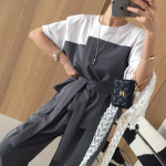 Свободный размер-Серый-Комплект с брюками