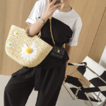 Асимметричный летний костюм из топа с коротким рукавом и широких штанов