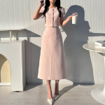 S-Розовый-Комплект с юбкой