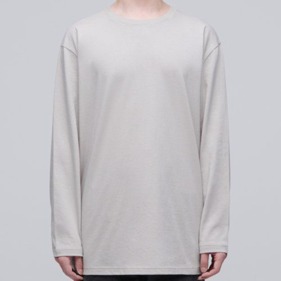 Layered Crew Neck Long Sleeve T-Shirt [Mushroom]