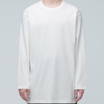 Layered Crew Neck Long Sleeve T-Shirt [Cream, удлинённая версия]