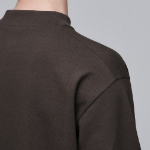 Ponte Mock Neck Long Sleeve T-Shirt [Dark Brown]