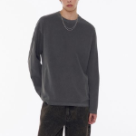 Pigment Relaxed Crew Neck Long Sleeve T-Shirt [Charcoal Gray]