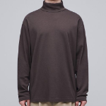 Relaxed Turtle Neck Long Sleeve T-Shirt [Dark Brown]