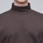 Relaxed Turtle Neck Long Sleeve T-Shirt [Dark Brown]