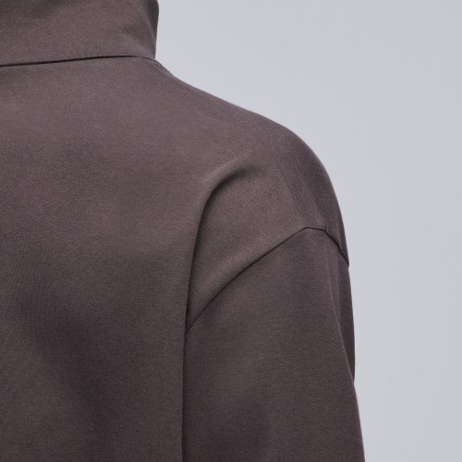 Relaxed Turtle Neck Long Sleeve T-Shirt [Dark Brown]