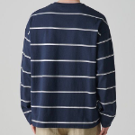 Multi Stripe Relaxed Long Sleeve T-Shirt 2 [Navy]