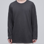Layered Crew Neck Long Sleeve T-Shirt _ Regular Length [Dark Gray]