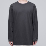 Layered Crew Neck Long Sleeve T-Shirt _ Regular Length [Dark Gray]