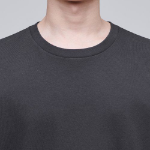 Layered Crew Neck Long Sleeve T-Shirt _ Regular Length [Dark Gray]