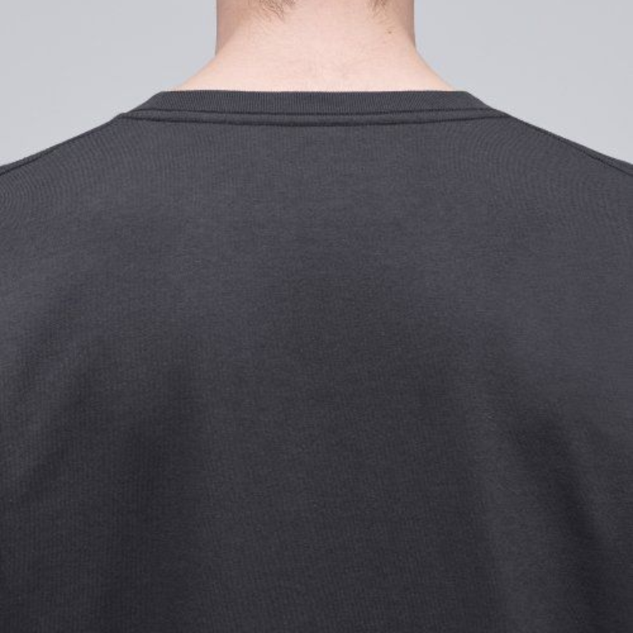 Layered Crew Neck Long Sleeve T-Shirt _ Regular Length [Dark Gray]
