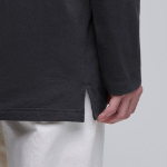 Layered Crew Neck Long Sleeve T-Shirt _ Regular Length [Dark Gray]