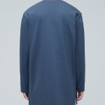 Layered Crew Neck Long Sleeve T-Shirt _ Long Length [Blue]
