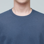 Layered Crew Neck Long Sleeve T-Shirt _ Long Length [Blue]