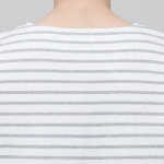 Stripe Boat Neck Long Sleeve T-Shirt [Ivory/Grey]