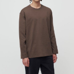 Heavyweight Relaxed Crew Neck Long Sleeve T-Shirt [Brown]