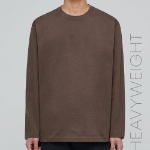 Heavyweight Relaxed Crew Neck Long Sleeve T-Shirt [Brown]