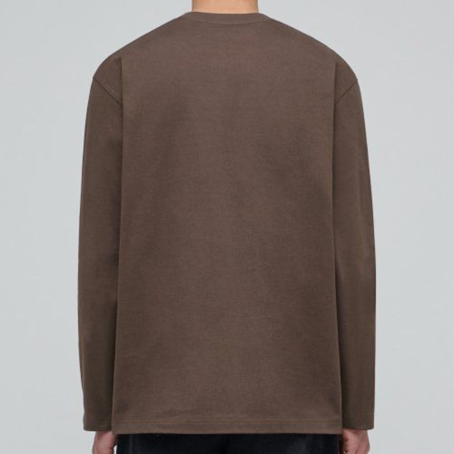 Heavyweight Relaxed Crew Neck Long Sleeve T-Shirt [Brown]