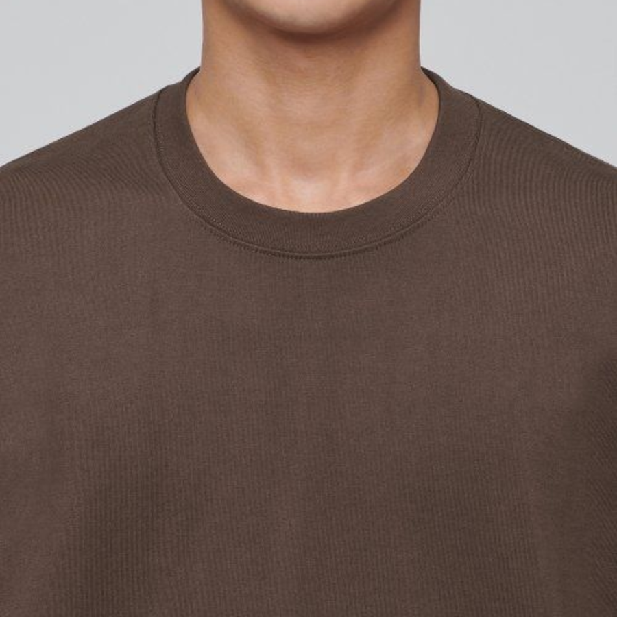 Heavyweight Relaxed Crew Neck Long Sleeve T-Shirt [Brown]