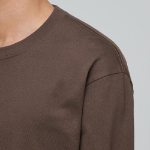 Heavyweight Relaxed Crew Neck Long Sleeve T-Shirt [Brown]