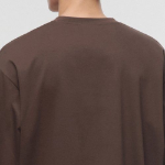 [Premium] Silket Relaxed Crew Neck Long Sleeve T-Shirt [Dark Brown]