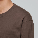 [Premium] Silket Relaxed Crew Neck Long Sleeve T-Shirt [Dark Brown]